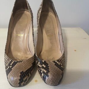 Christian Louboutin Snakeskin Heels - Brown and Black
